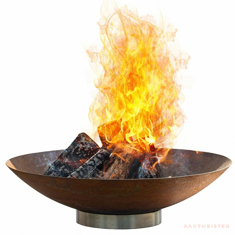 Cortenstahl Feuerschale mit Grillplancha