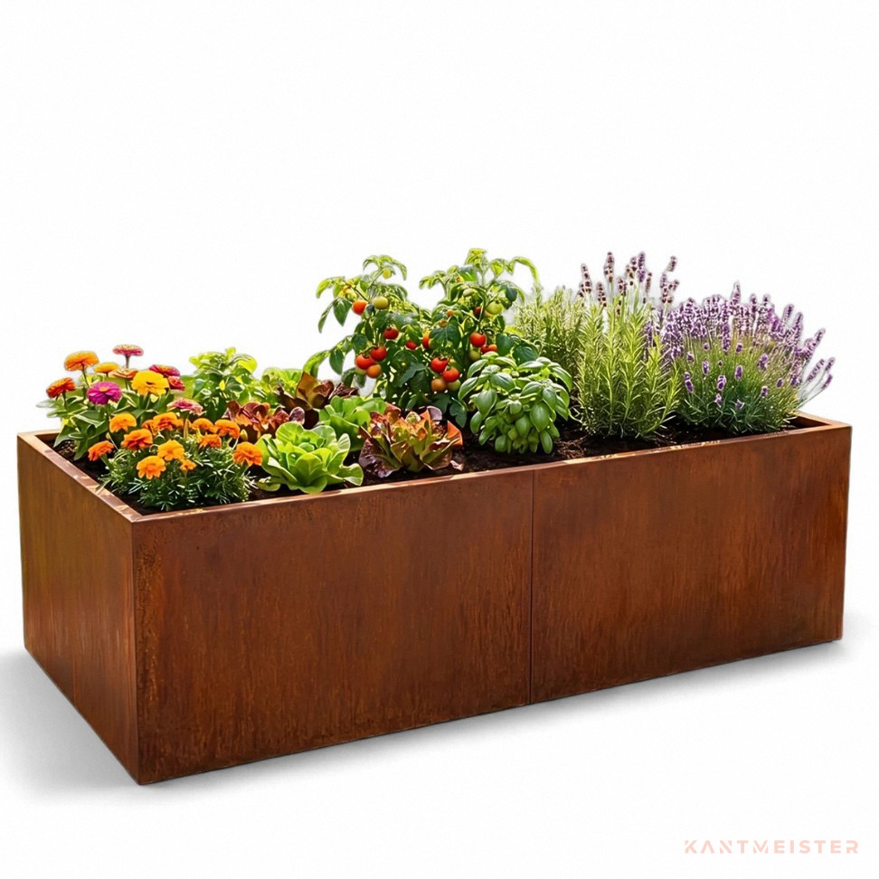 Cortenstahl Hochbeet XXL 200x100 cm