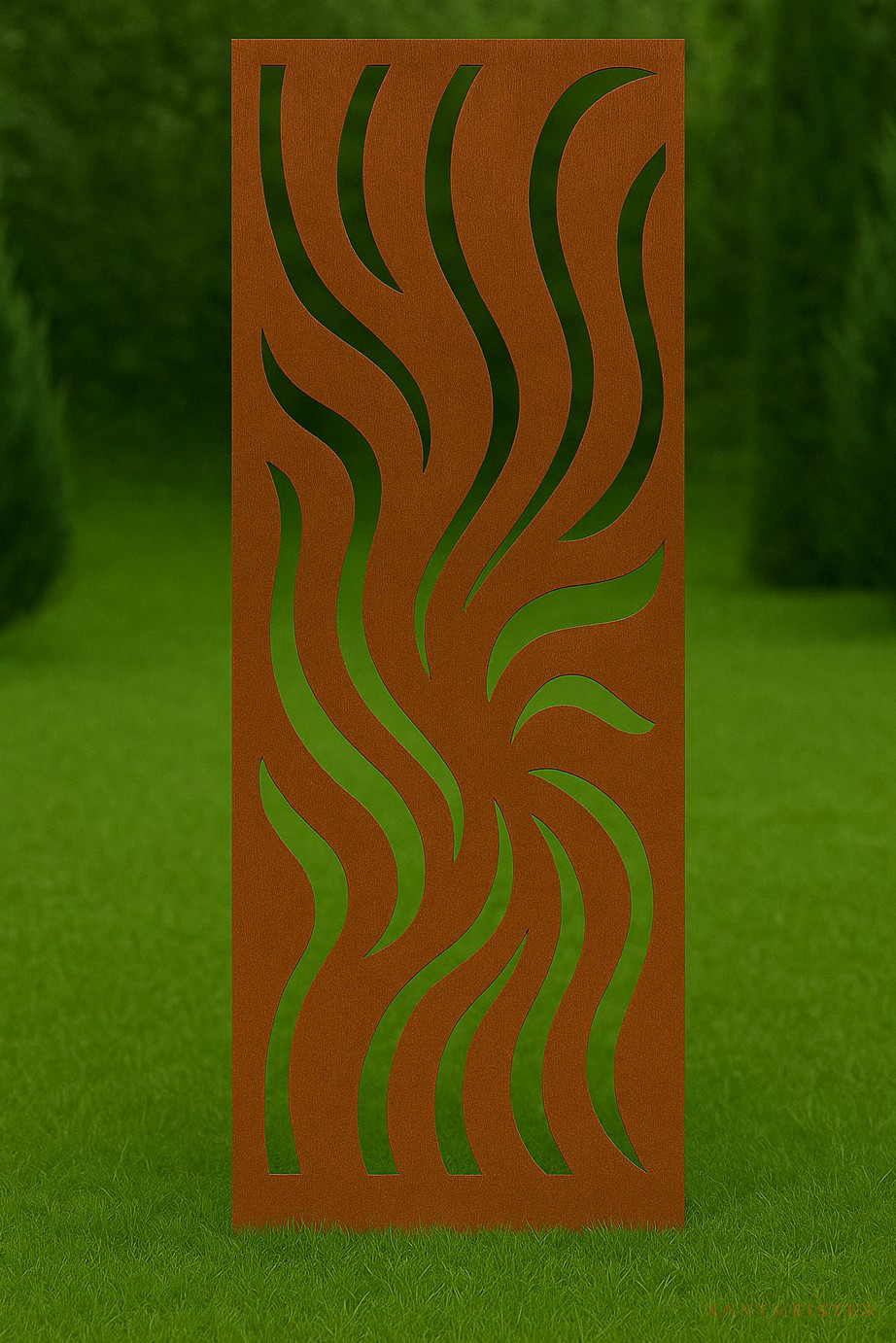 Cortenstahl Wanddeko – Laser-Muster Panel für Garten und Terrasse